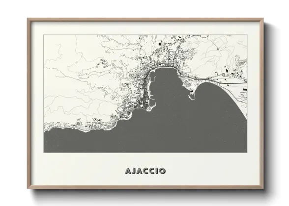 Une affiche de carte sur Ajaccio