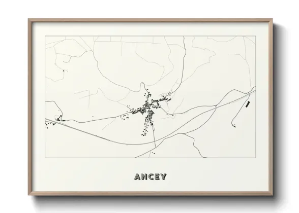 Une affiche de carte sur Ancey