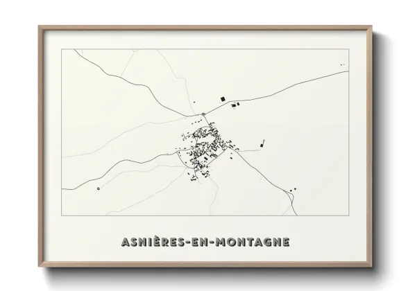 Une affiche de carte sur Asnières-en-Montagne