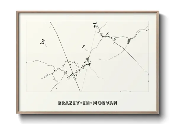 Une affiche de carte sur Brazey-en-Morvan