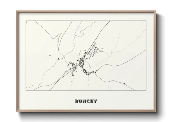 Une affiche de carte sur Buncey