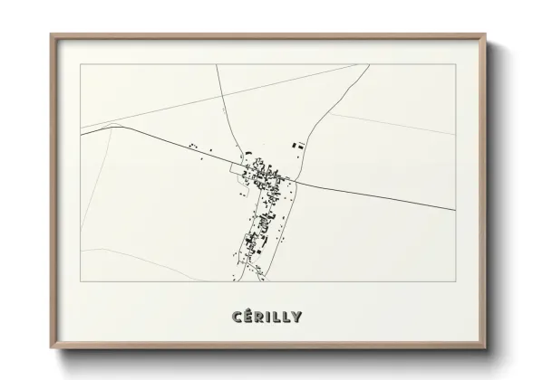 Une affiche de carte sur Cérilly