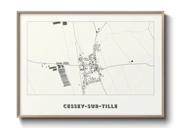 Une affiche de carte sur Cessey-sur-Tille