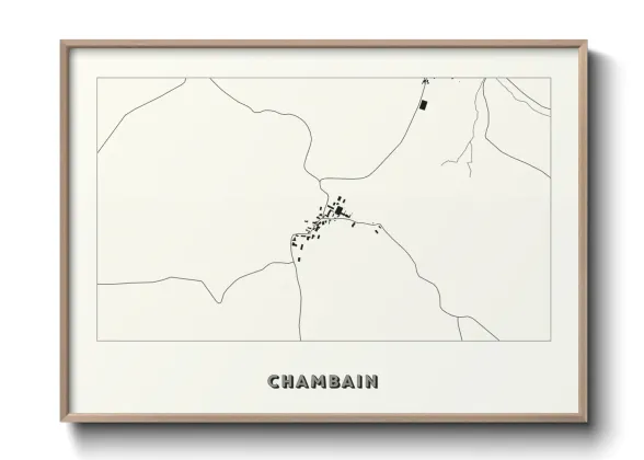 Une affiche de carte sur Chambain