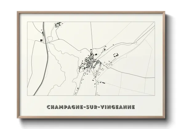 Une affiche de carte sur Champagne-sur-Vingeanne