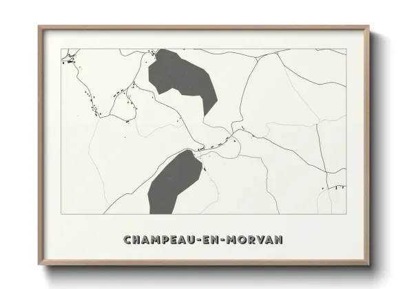 Une affiche de carte sur Champeau-en-Morvan