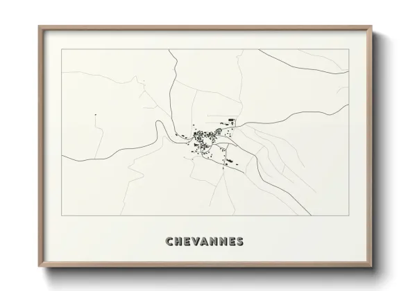 Une affiche de carte sur Chevannes