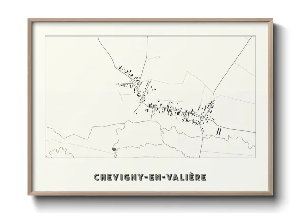 Une affiche de carte sur Chevigny-en-Valière