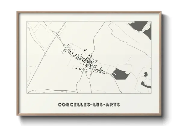 Une affiche de carte sur Corcelles-les-Arts