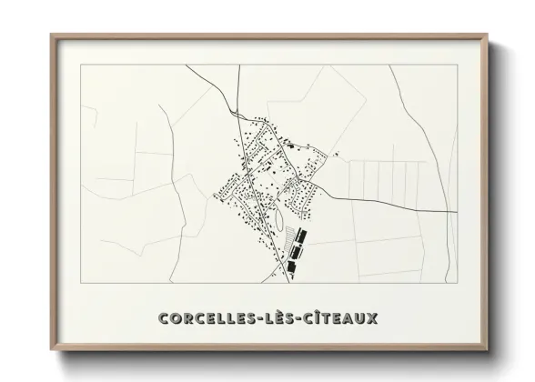 Une affiche de carte sur Corcelles-lès-Cîteaux