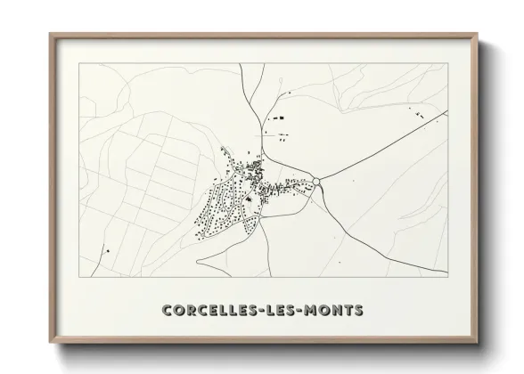 Une affiche de carte sur Corcelles-les-Monts
