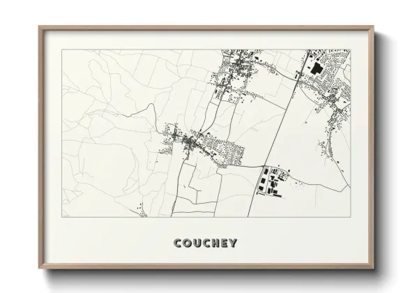 Une affiche de carte sur Couchey