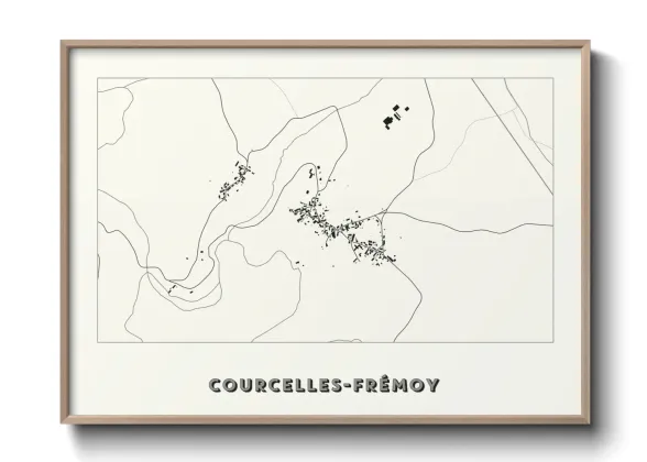 Une affiche de carte sur Courcelles-Frémoy