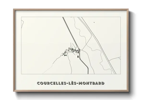 Une affiche de carte sur Courcelles-lès-Montbard