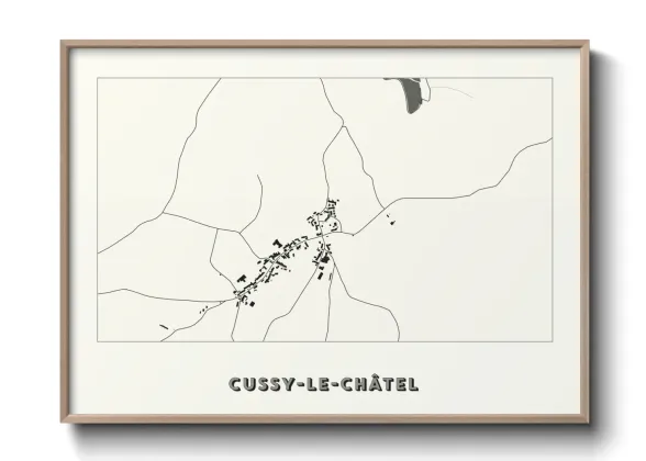 Une affiche de carte sur Cussy-le-Châtel