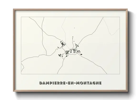 Une affiche de carte sur Dampierre-en-Montagne
