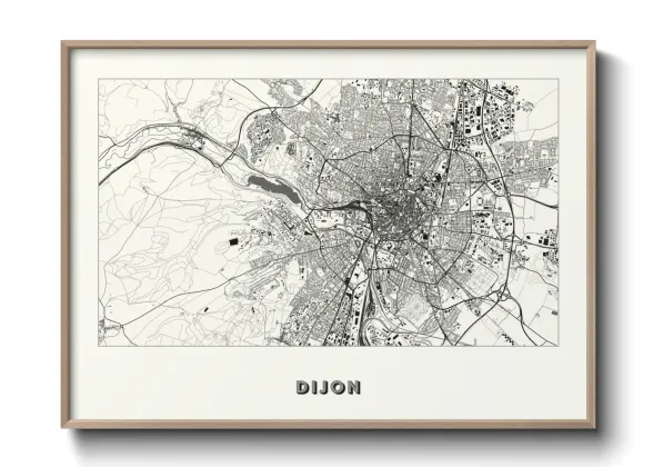 Une affiche de carte sur Dijon