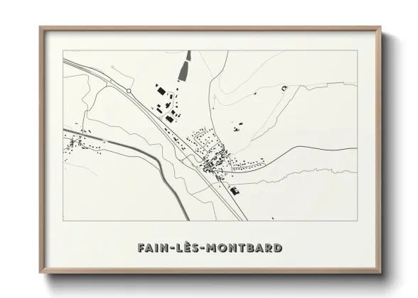 Une affiche de carte sur Fain-lès-Montbard