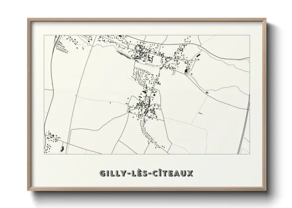 Une affiche de carte sur Gilly-lès-Cîteaux