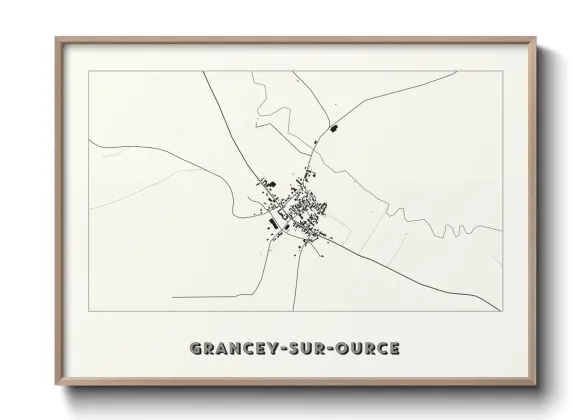 Une affiche de carte sur Grancey-sur-Ource