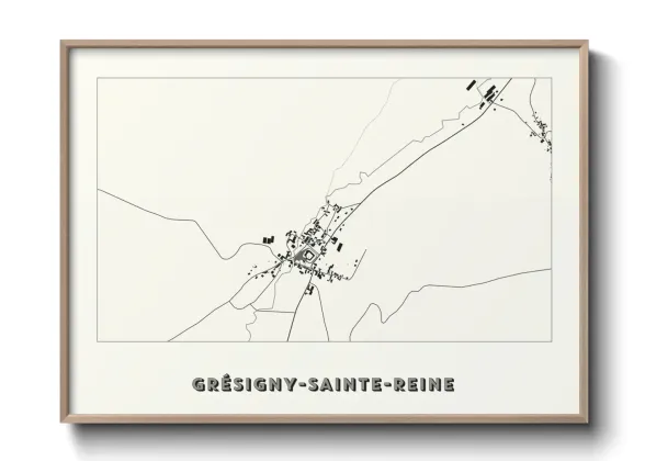 Une affiche de carte sur Grésigny-Sainte-Reine