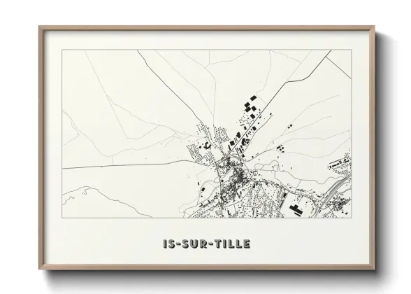 Une affiche de carte sur Is-sur-Tille