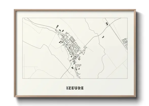Une affiche de carte sur Izeure