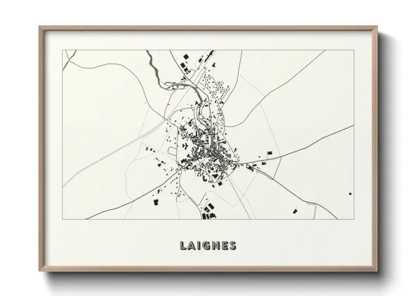 Une affiche de carte sur Laignes