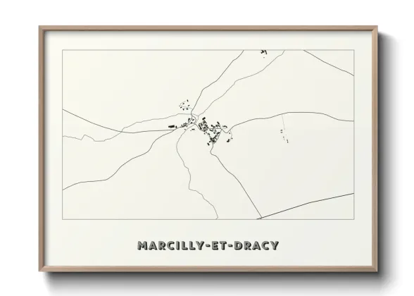 Une affiche de carte sur Marcilly-et-Dracy