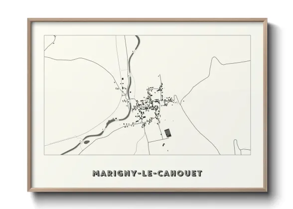 Une affiche de carte sur Marigny-le-Cahouet