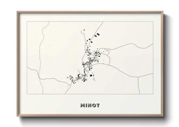Une affiche de carte sur Minot