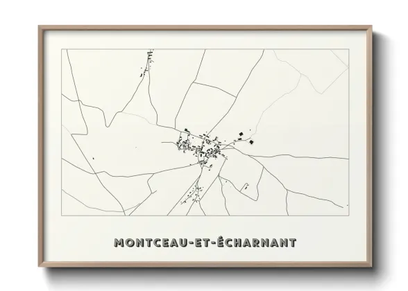 Une affiche de carte sur Montceau-et-Écharnant