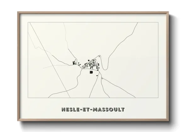 Une affiche de carte sur Nesle-et-Massoult