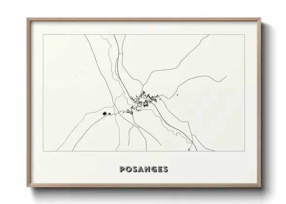 Une affiche de carte sur Posanges