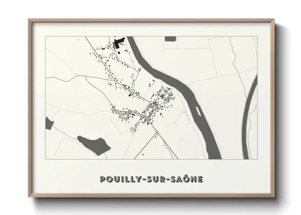 Une affiche de carte sur Pouilly-sur-Saône
