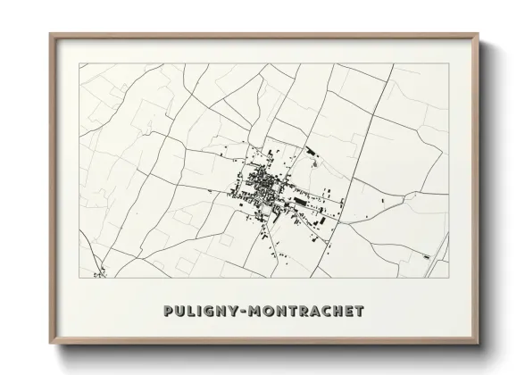 Une affiche de carte sur Puligny-Montrachet