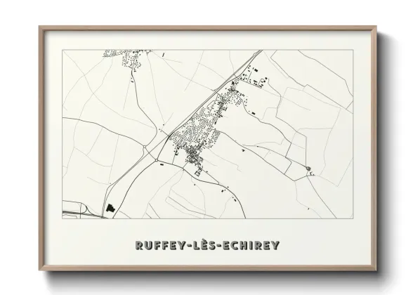 Une affiche de carte sur Ruffey-lès-Echirey