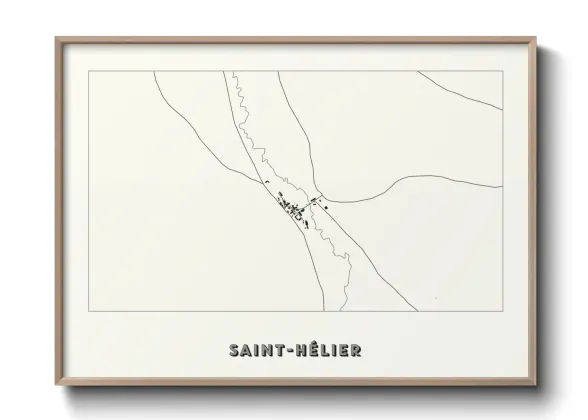 Une affiche de carte sur Saint-Hélier
