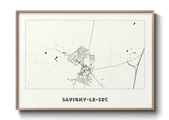 Une affiche de carte sur Savigny-le-Sec