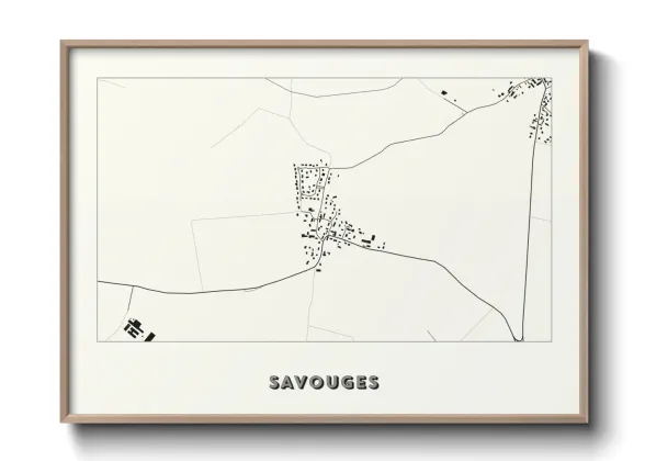 Une affiche de carte sur Savouges