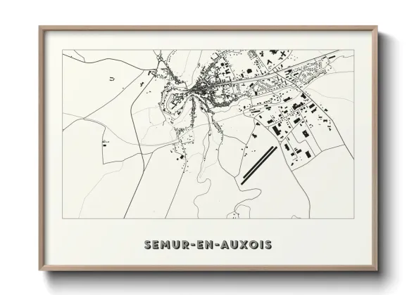 Une affiche de carte sur Semur-en-Auxois