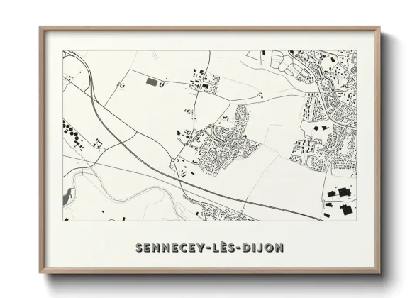 Une affiche de carte sur Sennecey-lès-Dijon