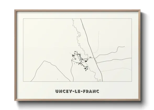 Une affiche de carte sur Uncey-le-Franc