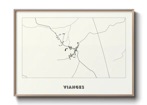 Une affiche de carte sur Vianges