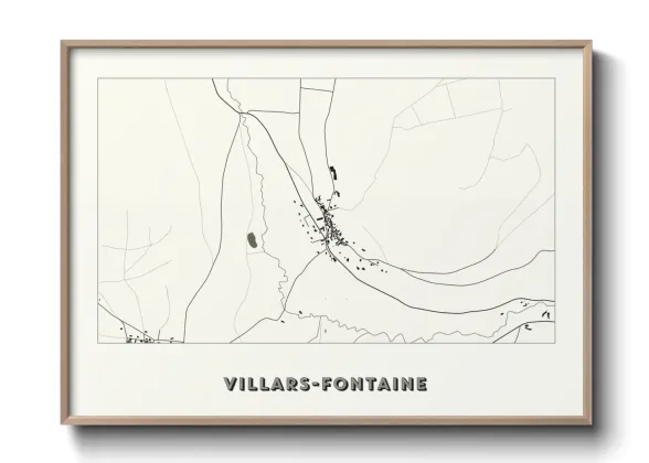 Une affiche de carte sur Villars-Fontaine