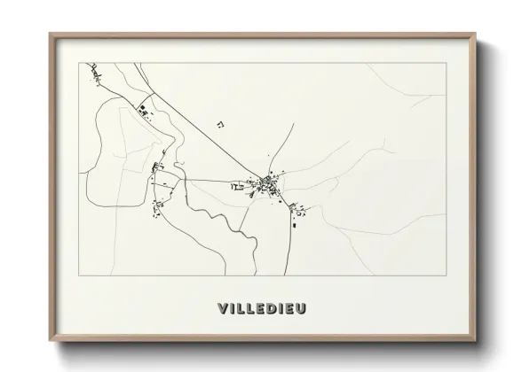 Une affiche de carte sur Villedieu