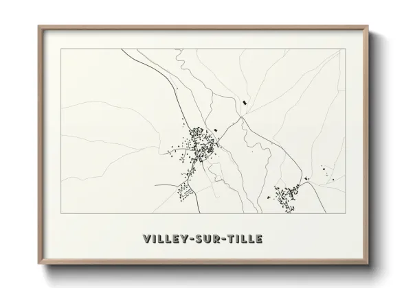 Une affiche de carte sur Villey-sur-Tille