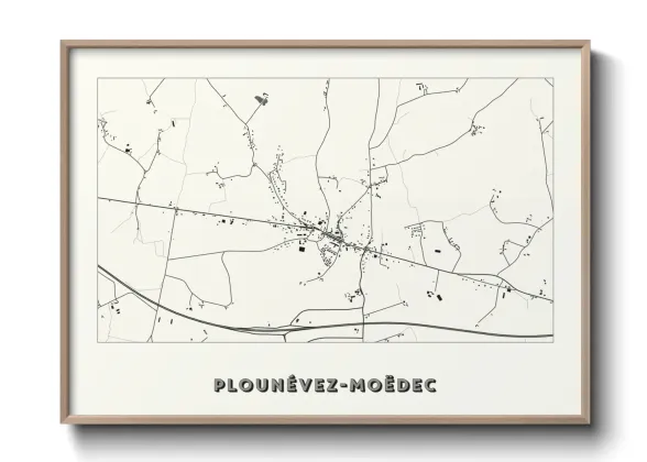 Une affiche de carte sur Plounévez-Moëdec
