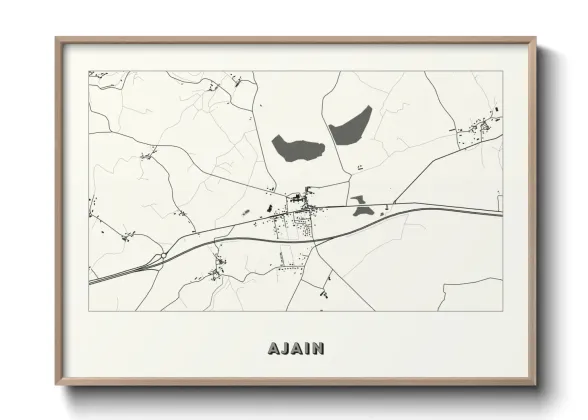 Une affiche de carte sur Ajain
