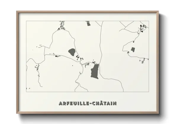 Une affiche de carte sur Arfeuille-Châtain